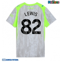 Camisa de Futebol Manchester City Rico Lewis #82 Equipamento Alternativo Mulheres 2025-26 Manga Curta